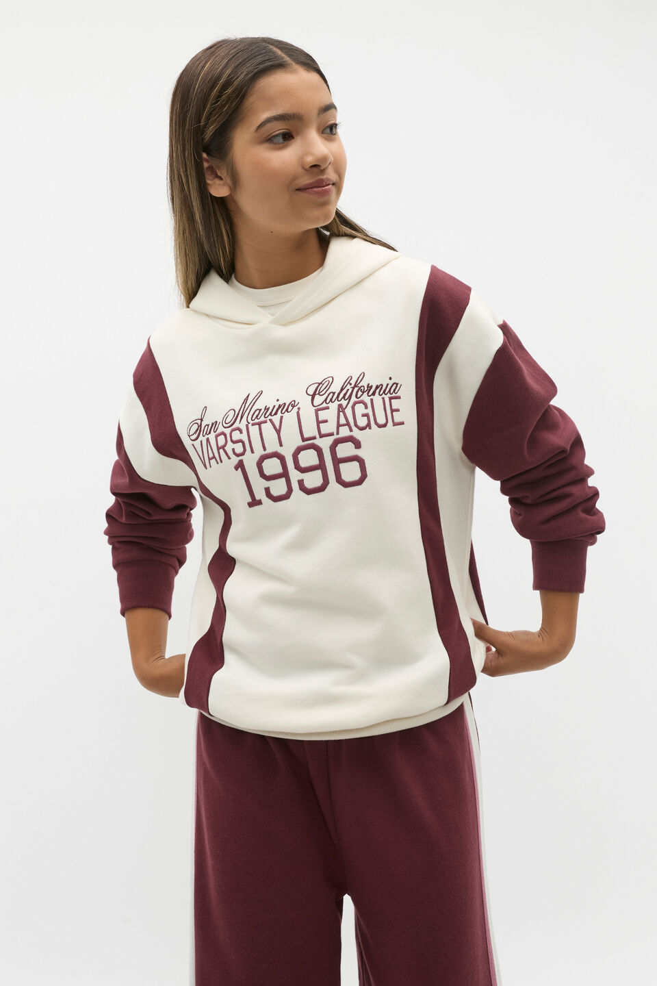 Varsity Hoodie  Deep Berry