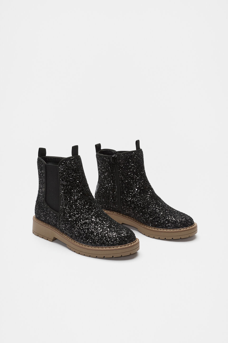 Glitter Chelsea Boot  Black