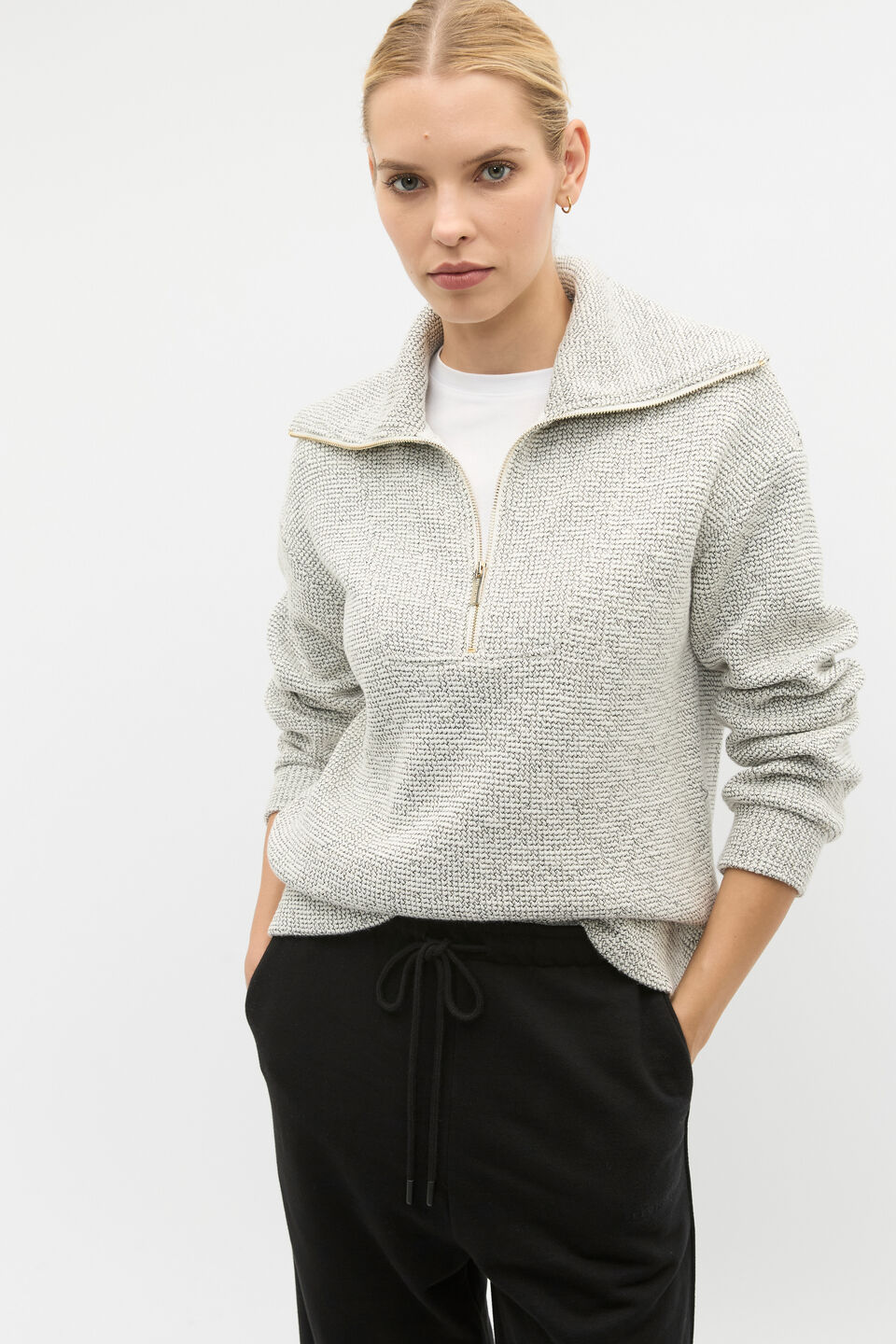 Textured Twist Sweat  Black Twist