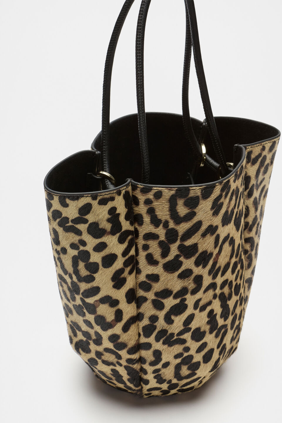 Leather Mini Bucket Bag  Ocelot