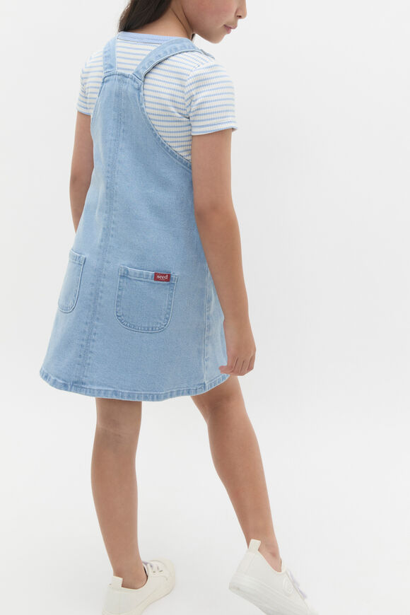Logo Denim Pinafore  Light Wash  hi-res