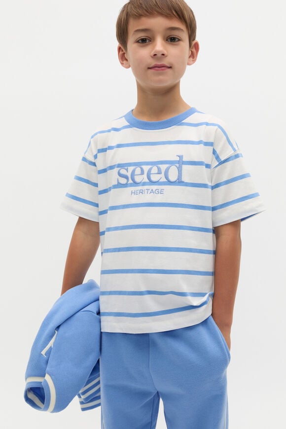 Stripe Logo Tee  Celestial Blue Stripe Logo Tee  Celestial Blue  hi-res