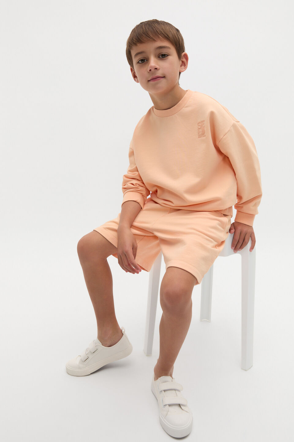 Longline Garment Dye Short  Washed Apricot