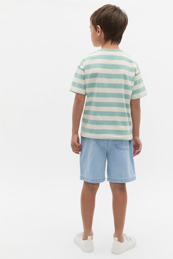 Colourblock Stripe Logo Tee  Mint Stripe Colourblock Stripe Logo Tee  Mint Stripe  hi-res