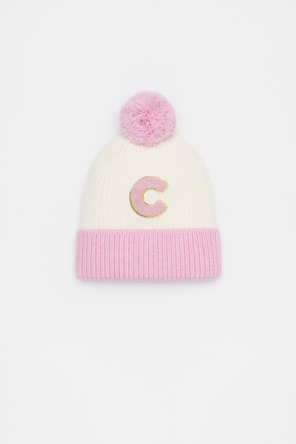 Colourblock Initial Beanie  C