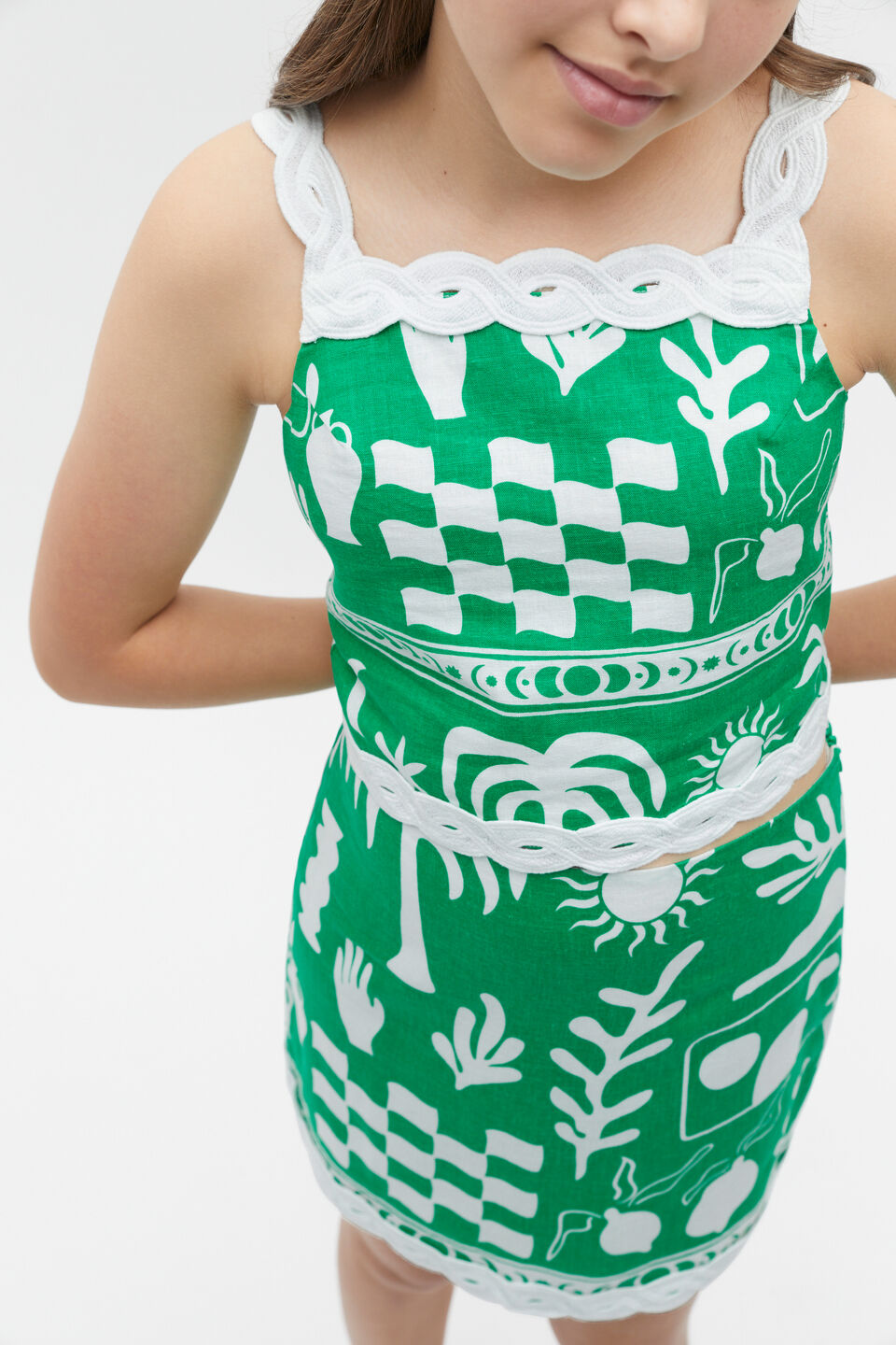 Palm Cami  Jade Green