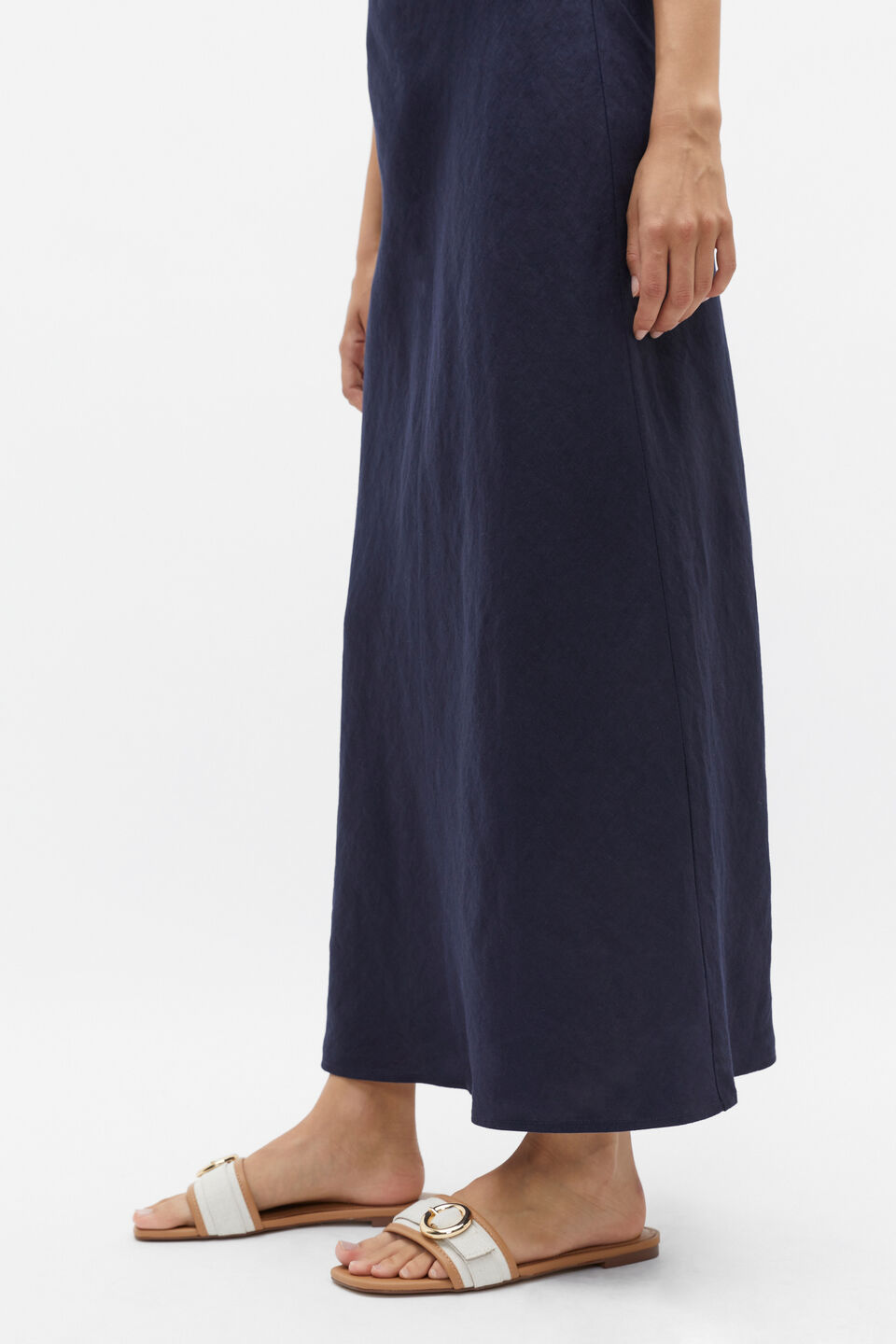 Paris Rounded Buckle Slide  Caramel