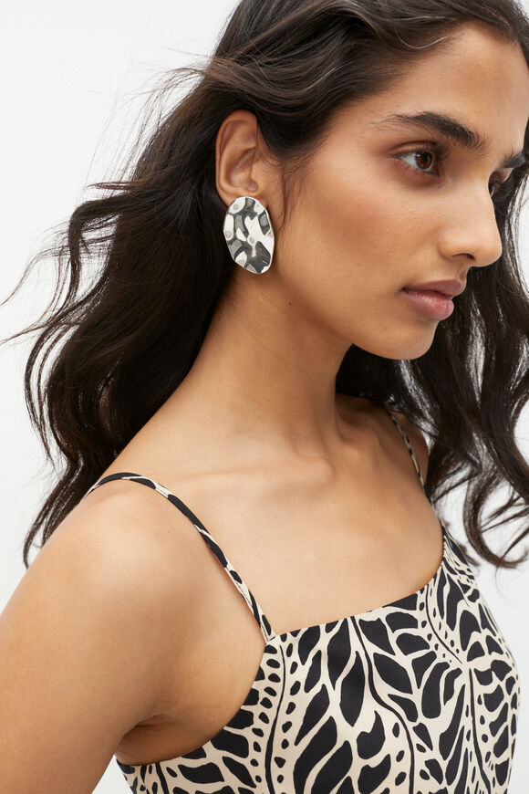 Organic Statement Earring  Silver  hi-res