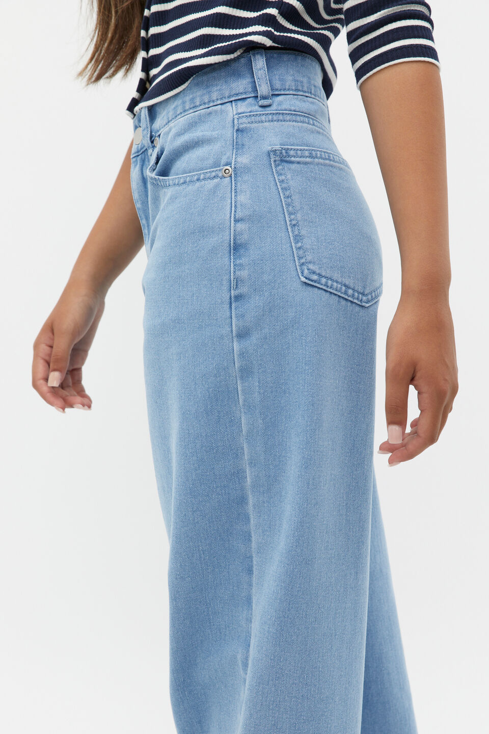 Essential Wide Leg Jean  Clean Blue Wash