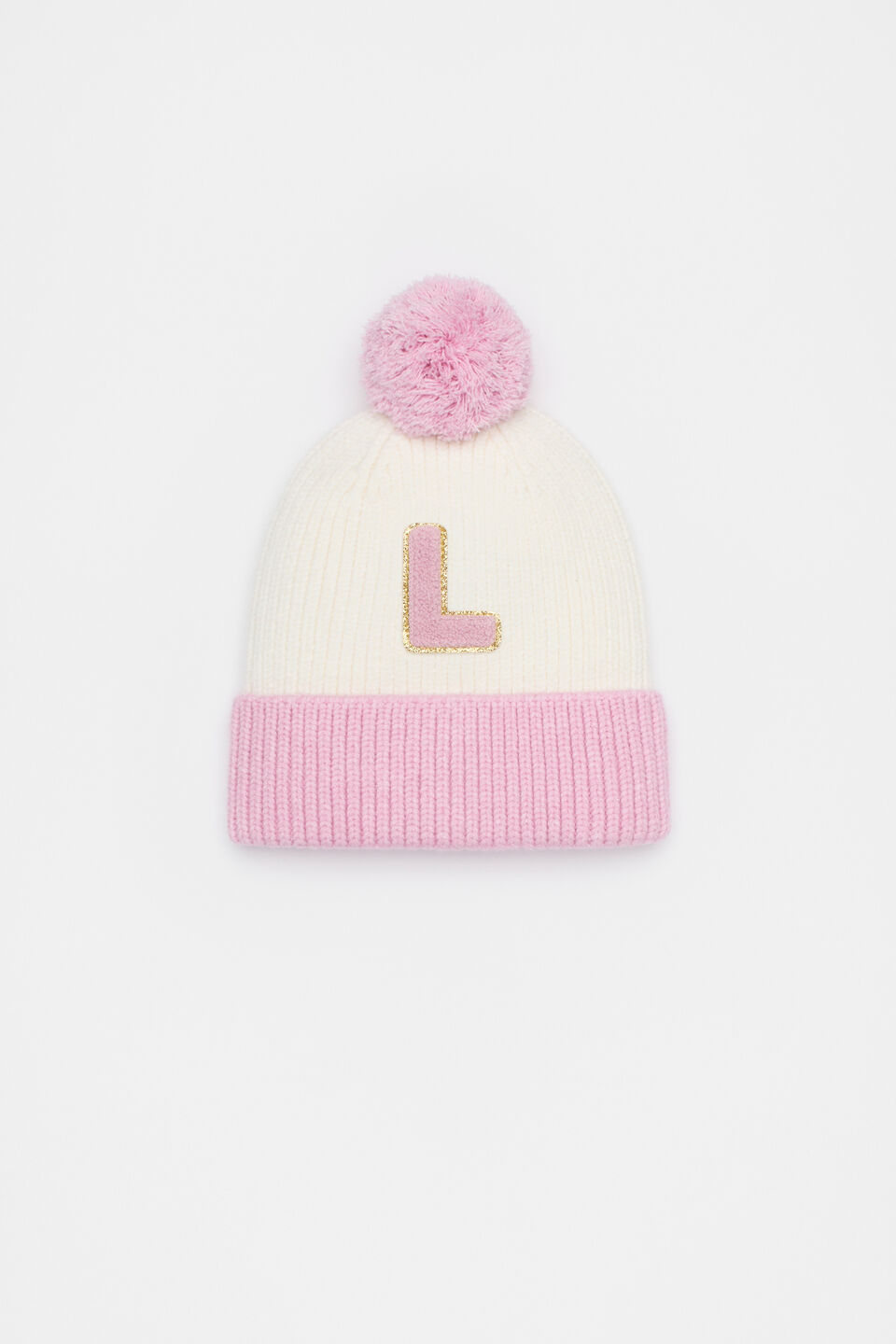 Colourblock Initial Beanie  L