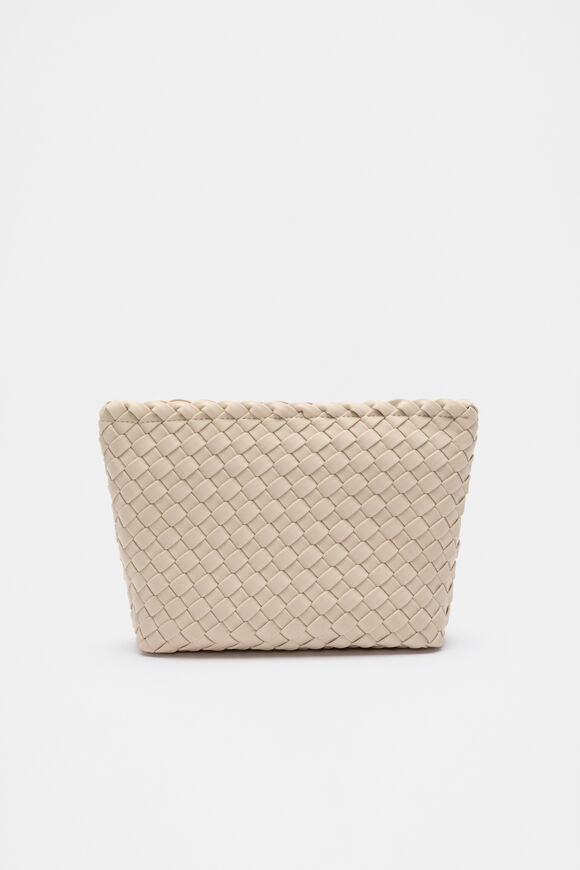 Woven Textured Pouch  Ecru  hi-res