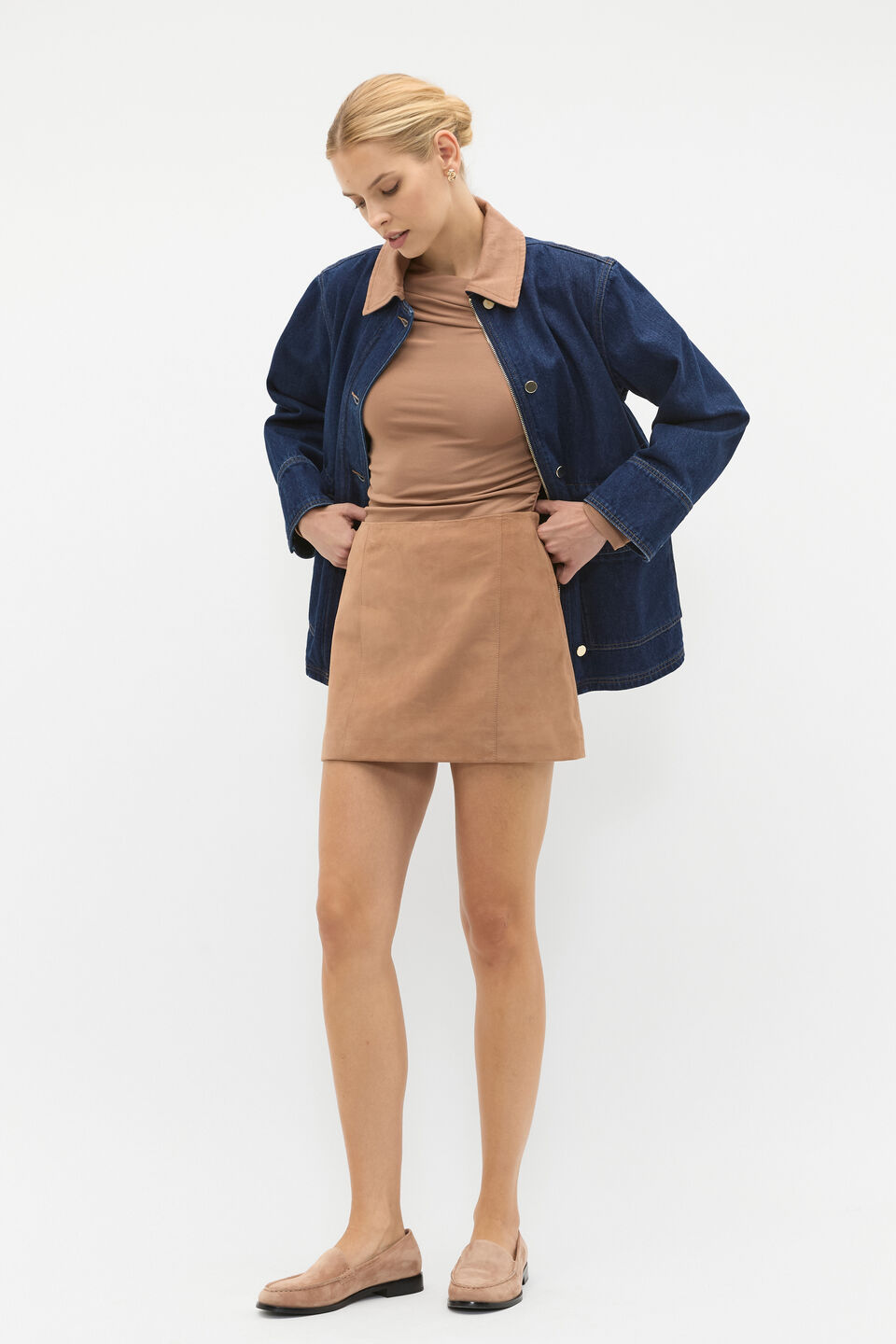 Suede Mini Skirt  Amaretto