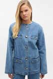 Denim Collarless Jacket  Ice Blue Wash  hi-res