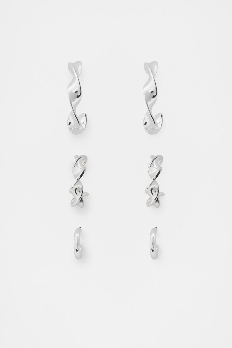 Twist Hoop Ear Pack  Silver