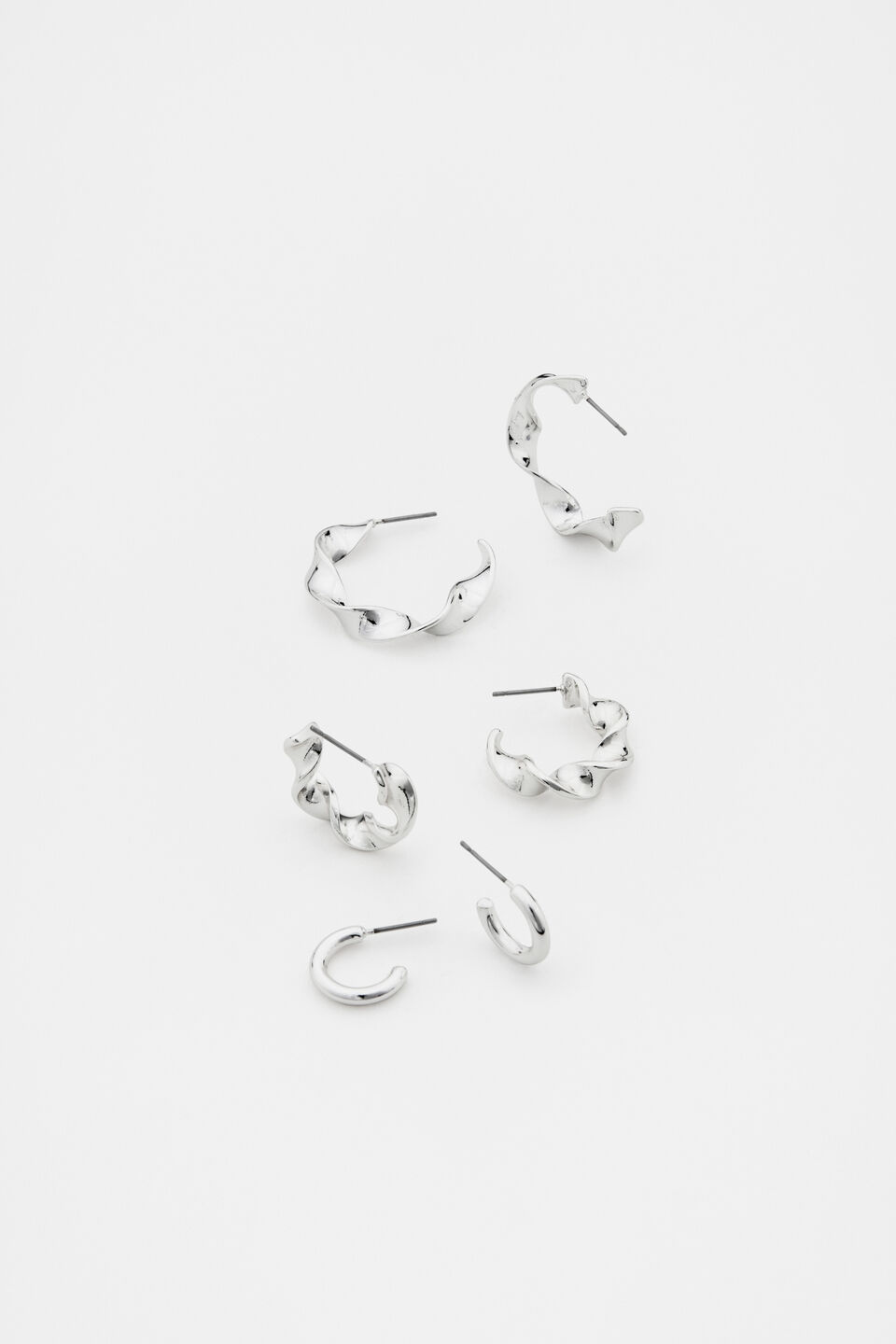 Twist Hoop Ear Pack  Silver