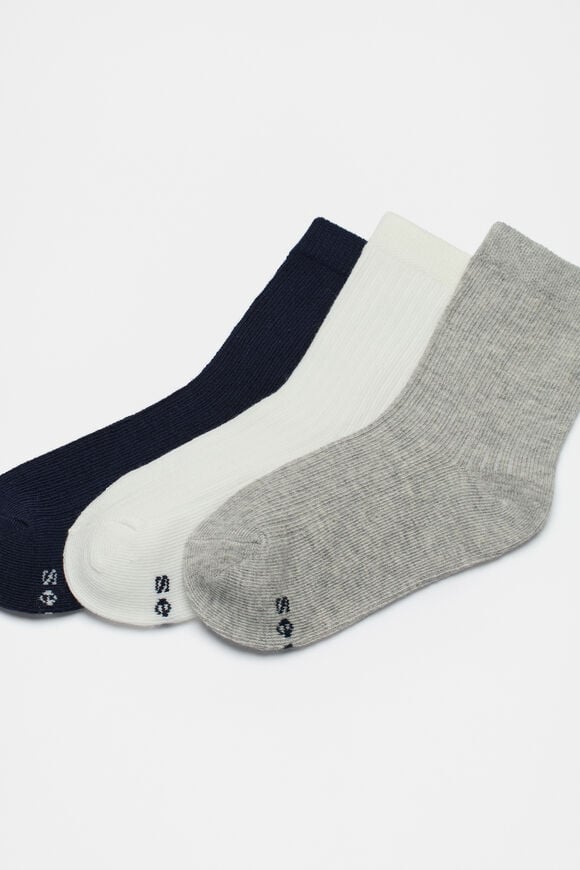 Rib Sock 3 Pack  Navy Multi  hi-res