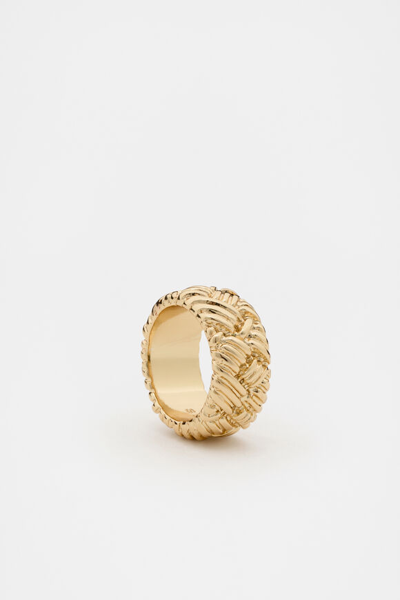 Woven Texture Ring  Gold  hi-res