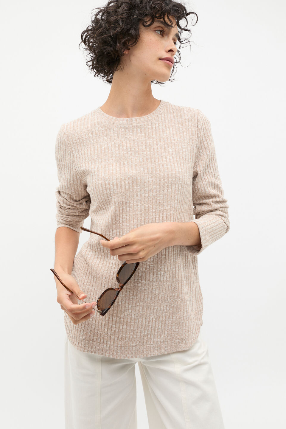 Textured Long Sleeve Top  Cookie Twist