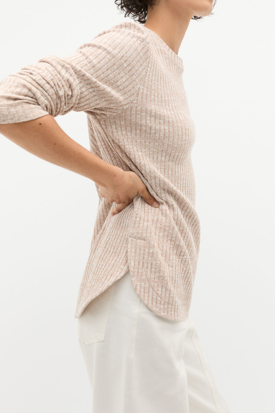 Textured Long Sleeve Top  Cookie Twist