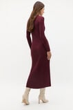 Rib Polo Knit Midi Dress  Plum Red  hi-res