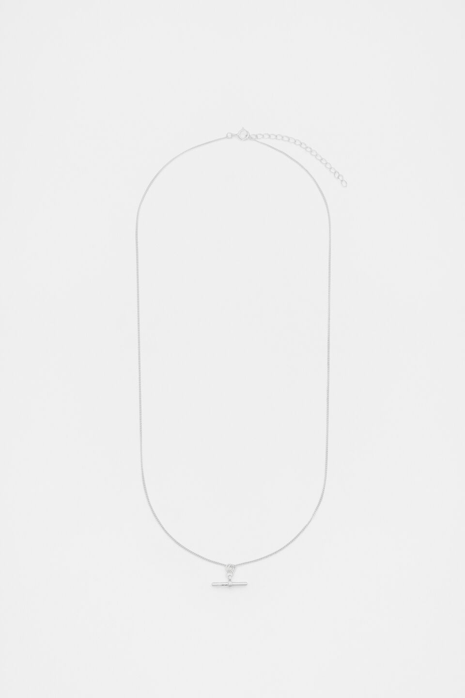925 Fine Necklace T Bar  Silver