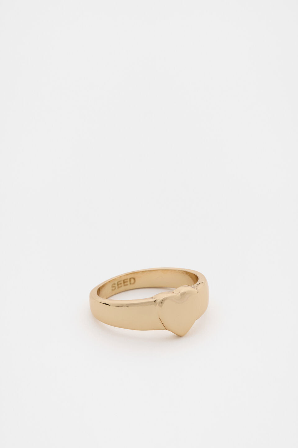 Heart Signet Ring  Gold