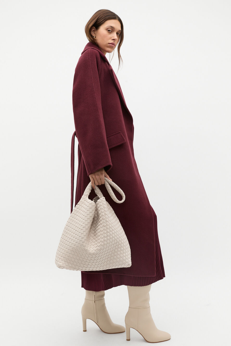 Woven Textured Tote  Oat