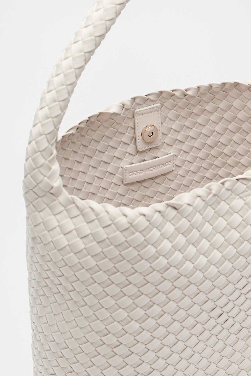 Woven Textured Tote  Oat