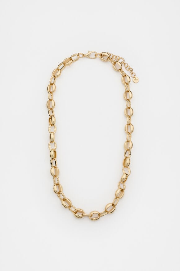 Luxe Round Link Necklace  Gold  hi-res