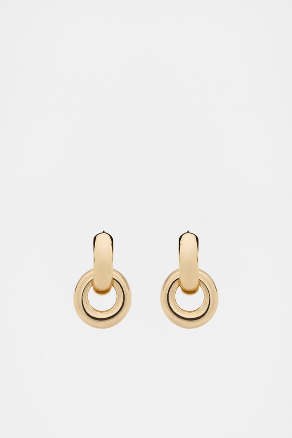 Round Drop Hoop  Gold  hi-res