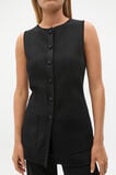Longline Boat Neck Knit Vest  Black  hi-res