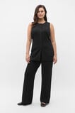 Longline Boat Neck Knit Vest  Black  hi-res