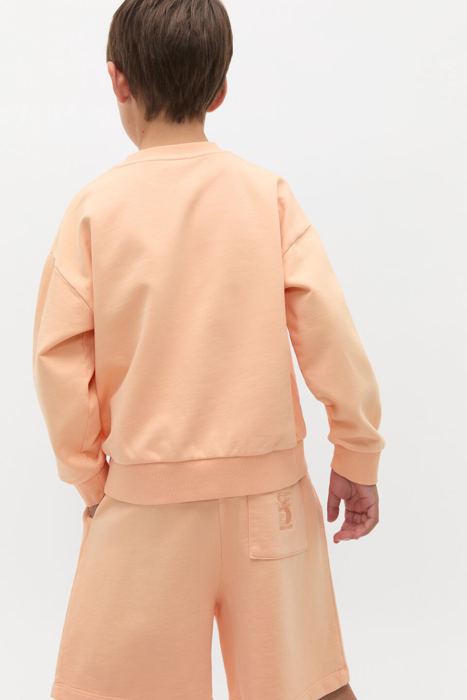 Garment Dye Sweat Top  Washed Apricot