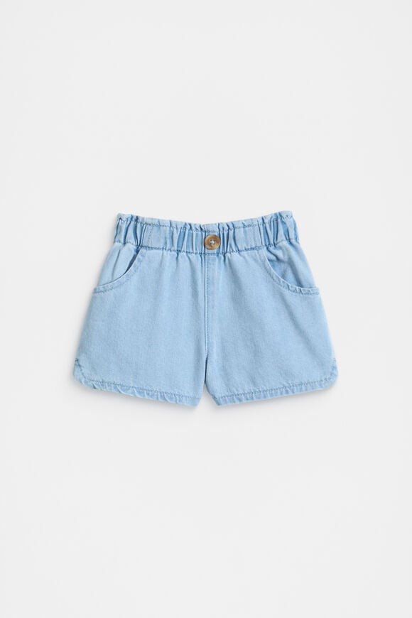 Denim Button Short  Light Wash  hi-res