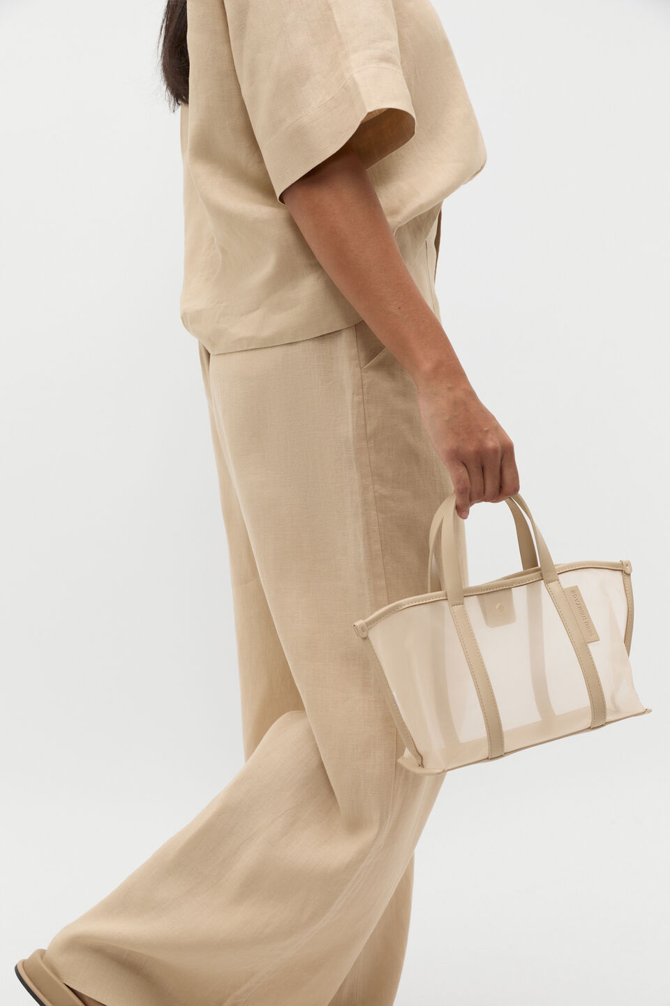 Mesh Mini Tote  Iced Latte
