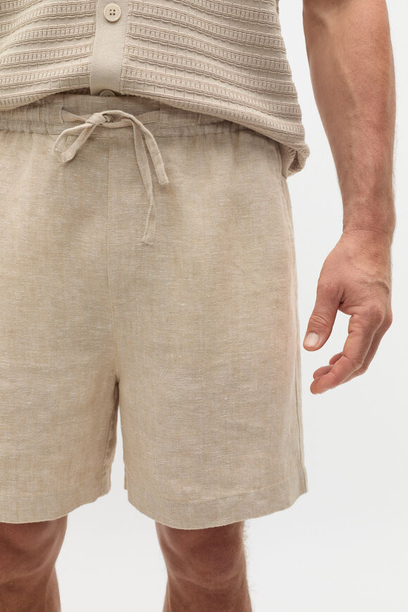 Linen Pullon Short  Almond  hi-res