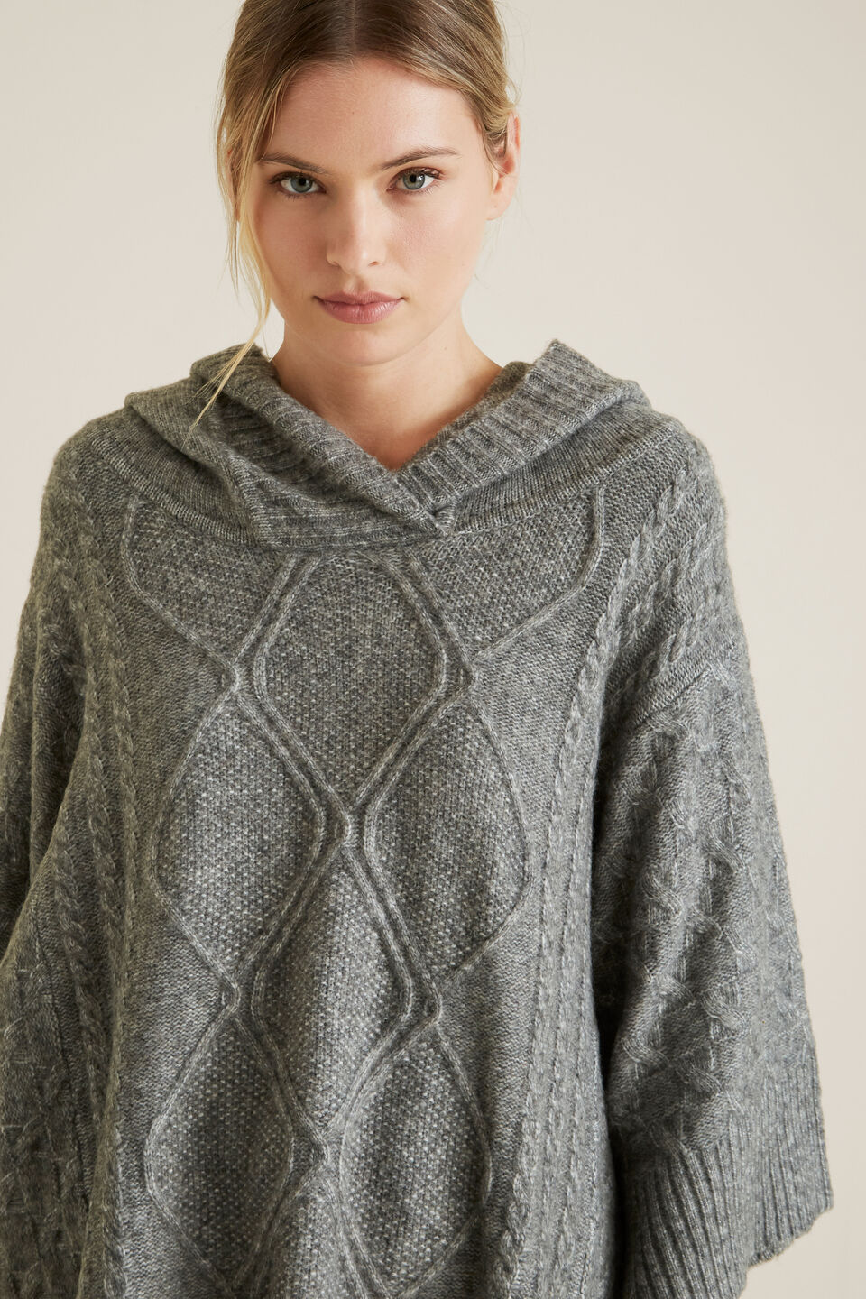 Cable Hood Poncho  