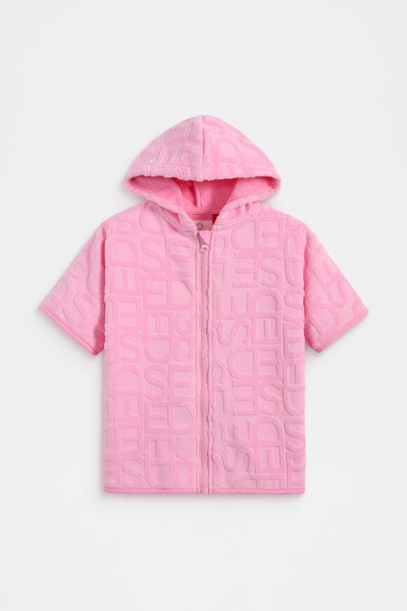 Mini Terry Zip Poncho  Candy Pink  hi-res