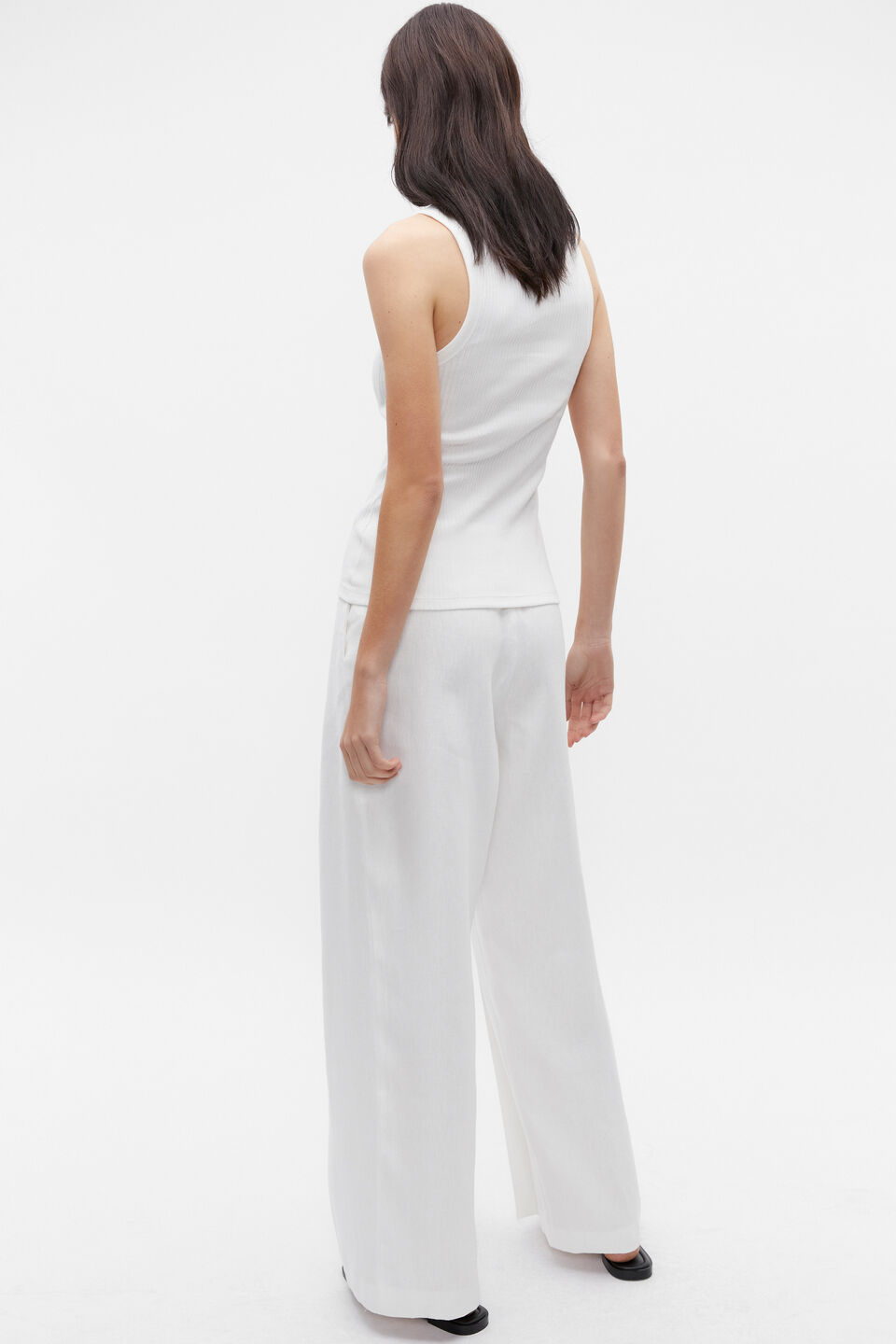 Henley Rib Tank  Cloud Cream