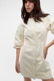Denim Balloon Sleeve Mini Dress  Vanilla Cream  hi-res