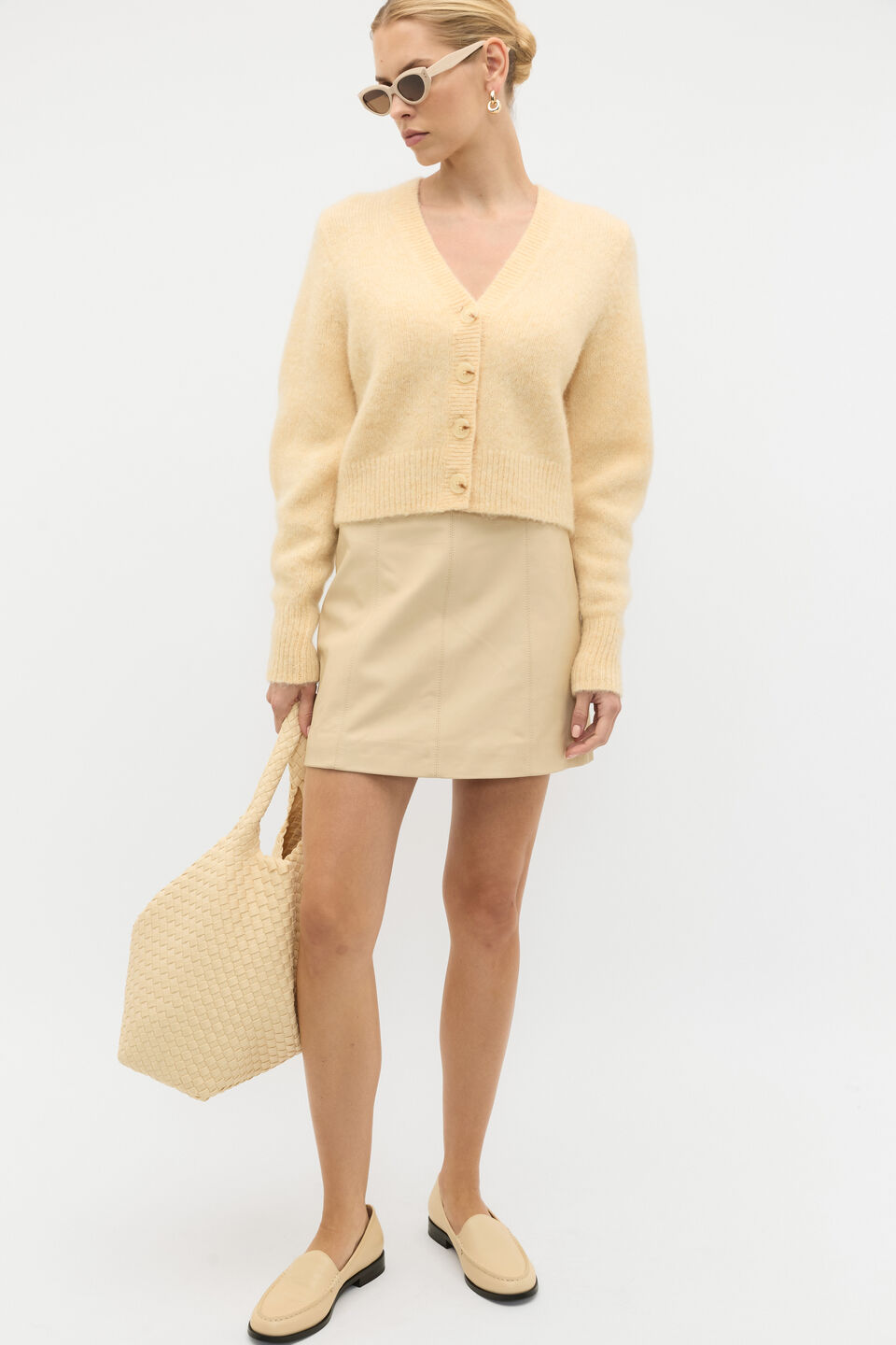 Lofty Button Knit Cardigan  Marzipan Marle