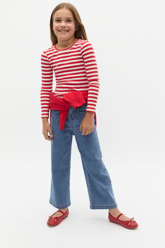 Stripe Rib Tee  Chilli Stripe  hi-res