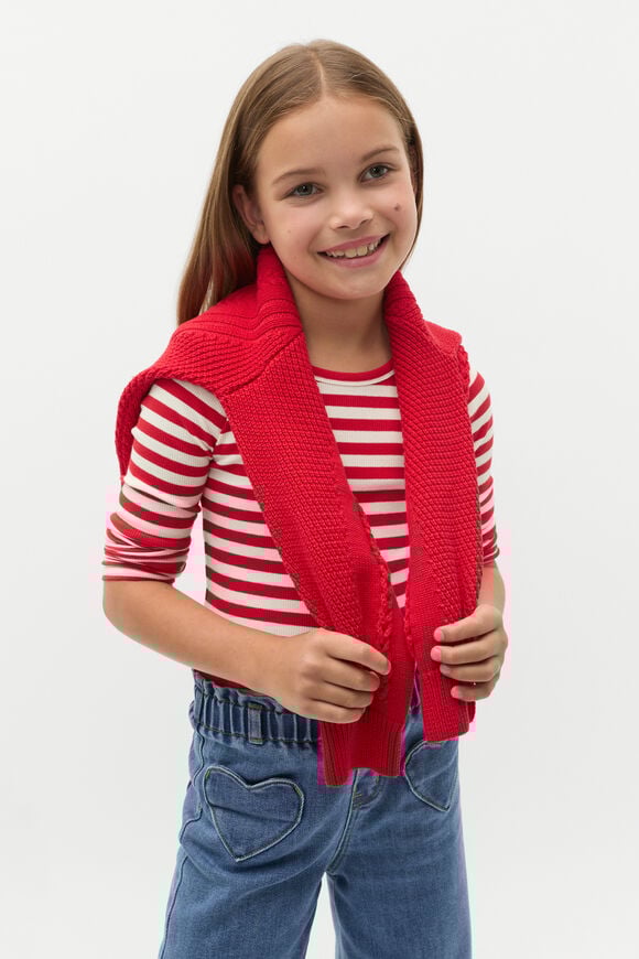 Stripe Rib Tee  Chilli Stripe  hi-res