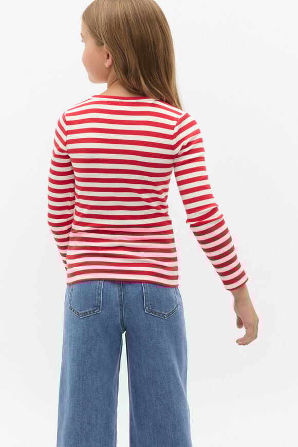 Stripe Rib Tee  Chilli Stripe  hi-res