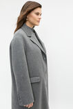 Wool Blend Boyfriend Coat  Charcoal Grey Marle  hi-res