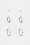 Waterproof Trio Stud Ear Pack  Silver  hi-res