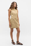 Linen Tailored Mini Dress  Cashew  hi-res