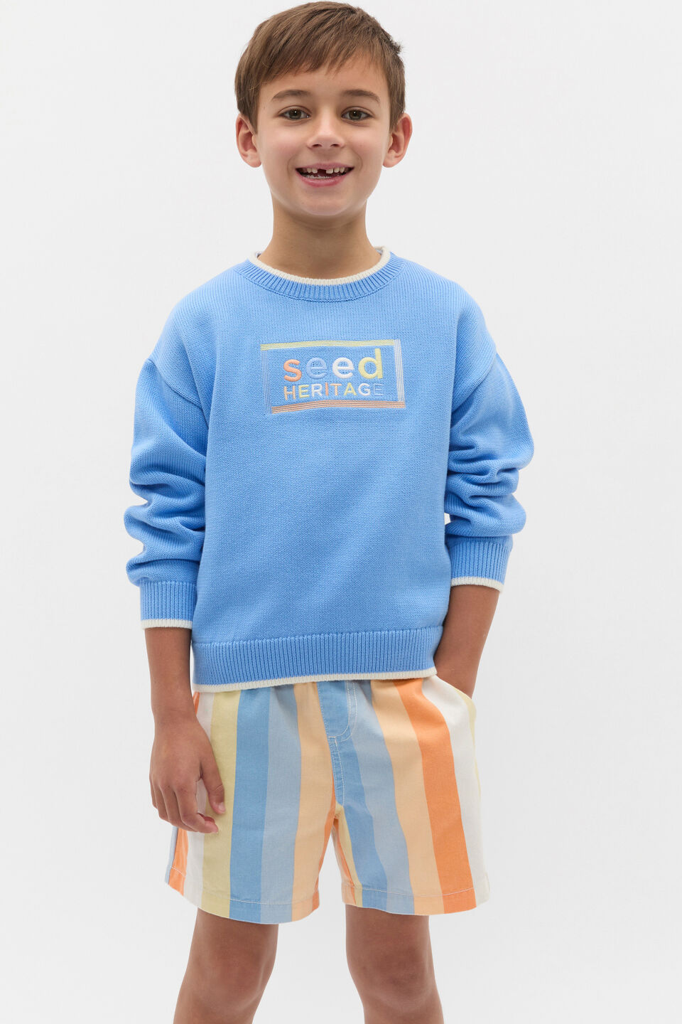 Logo Knit Sweater  Celestial Blue