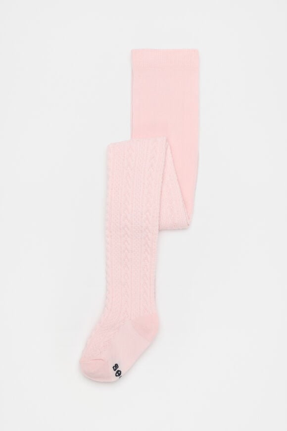 Cable Knit Tights  Light Pink  hi-res