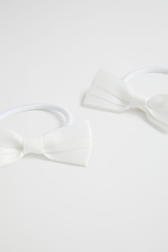 Grosgrain Bow Elastic Pack  White  hi-res